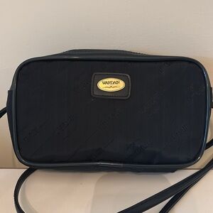 Vintage WARDAIR Crossbody Bag purse toiletry bag cosmetic case top zipper blue